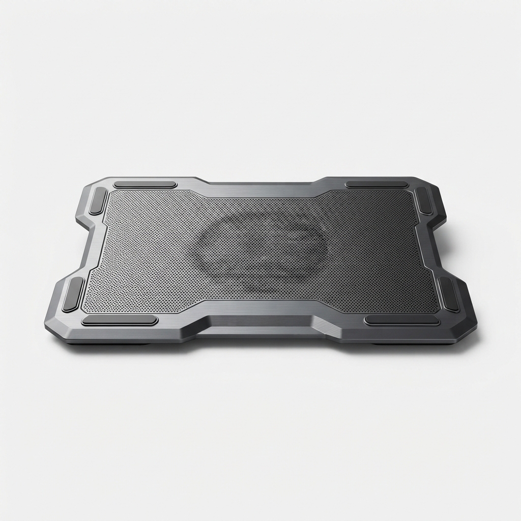 Dark gray ergonomic laptop cooling pad